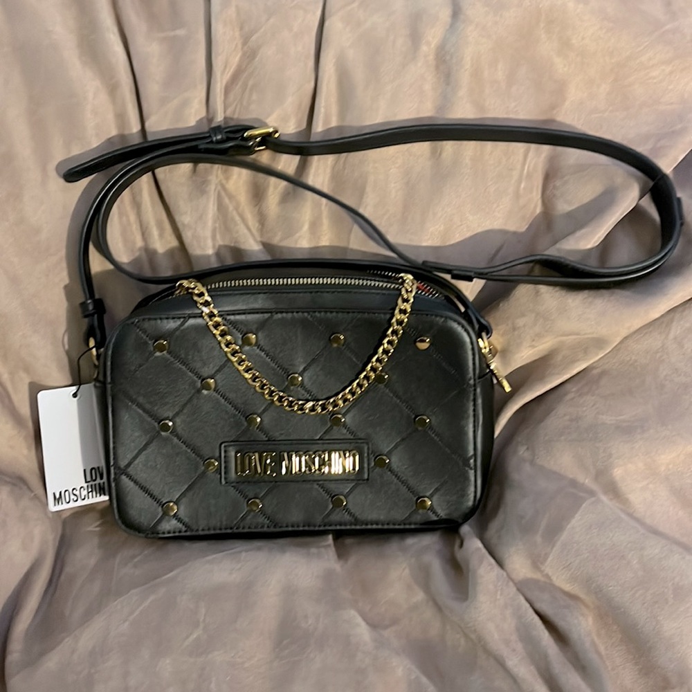 Love Moschino black hand bag.
